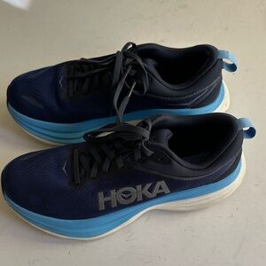 Hoka Dark Blue and Light Blue Athletic Shoes